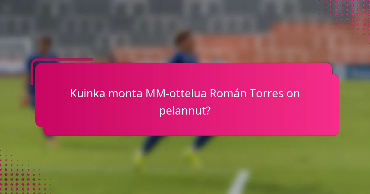 Kuinka monta MM-ottelua Román Torres on pelannut?