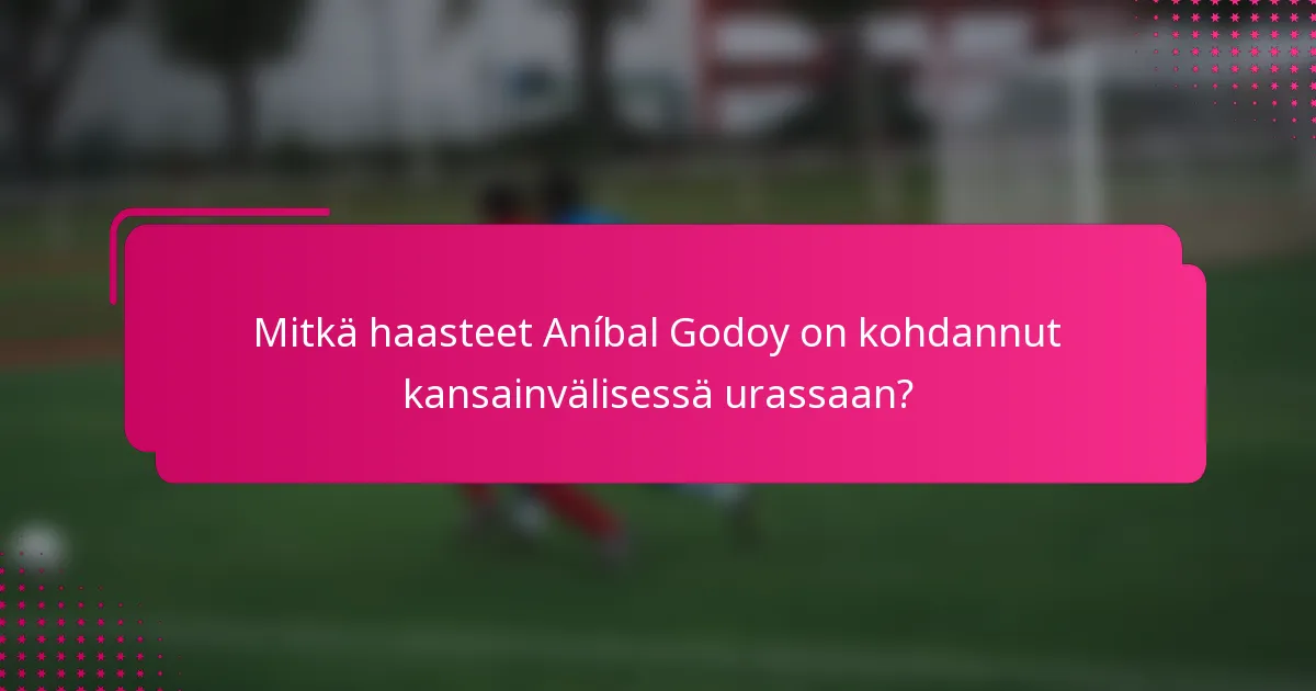 Mitkä haasteet Aníbal Godoy on kohdannut kansainvälisessä urassaan?