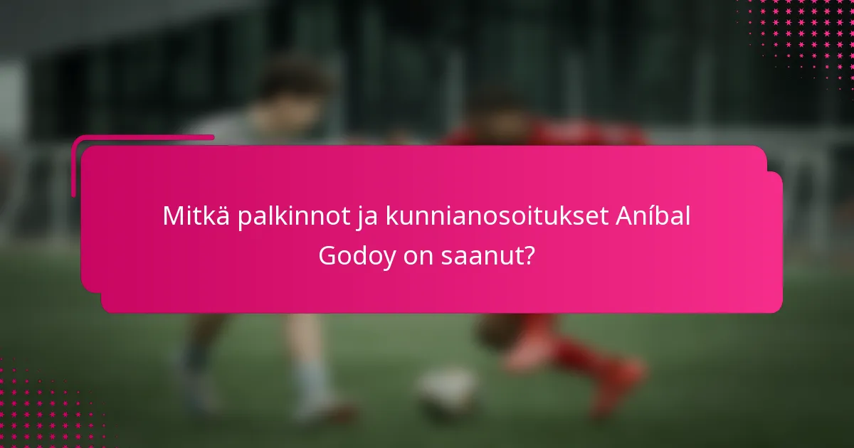 Mitkä palkinnot ja kunnianosoitukset Aníbal Godoy on saanut?